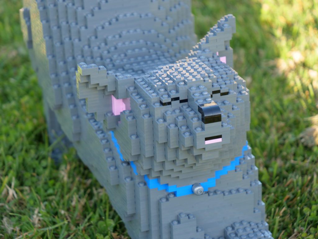 lego cat sculpture